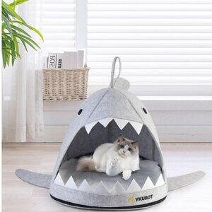 YKUBOT Shark Upgraded Zippered Pet Bed w/Removable Cooling & Warming Mat